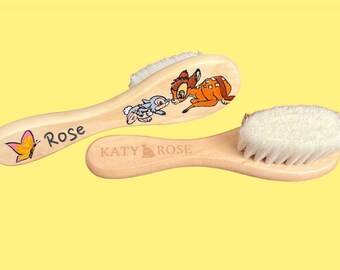 Brosse à cheveux personnalisée pour bébé fille et garçon | Brosse pour bébé peinte à la main | Cadeau unique de Noël, baptême, naissance, anniversaire