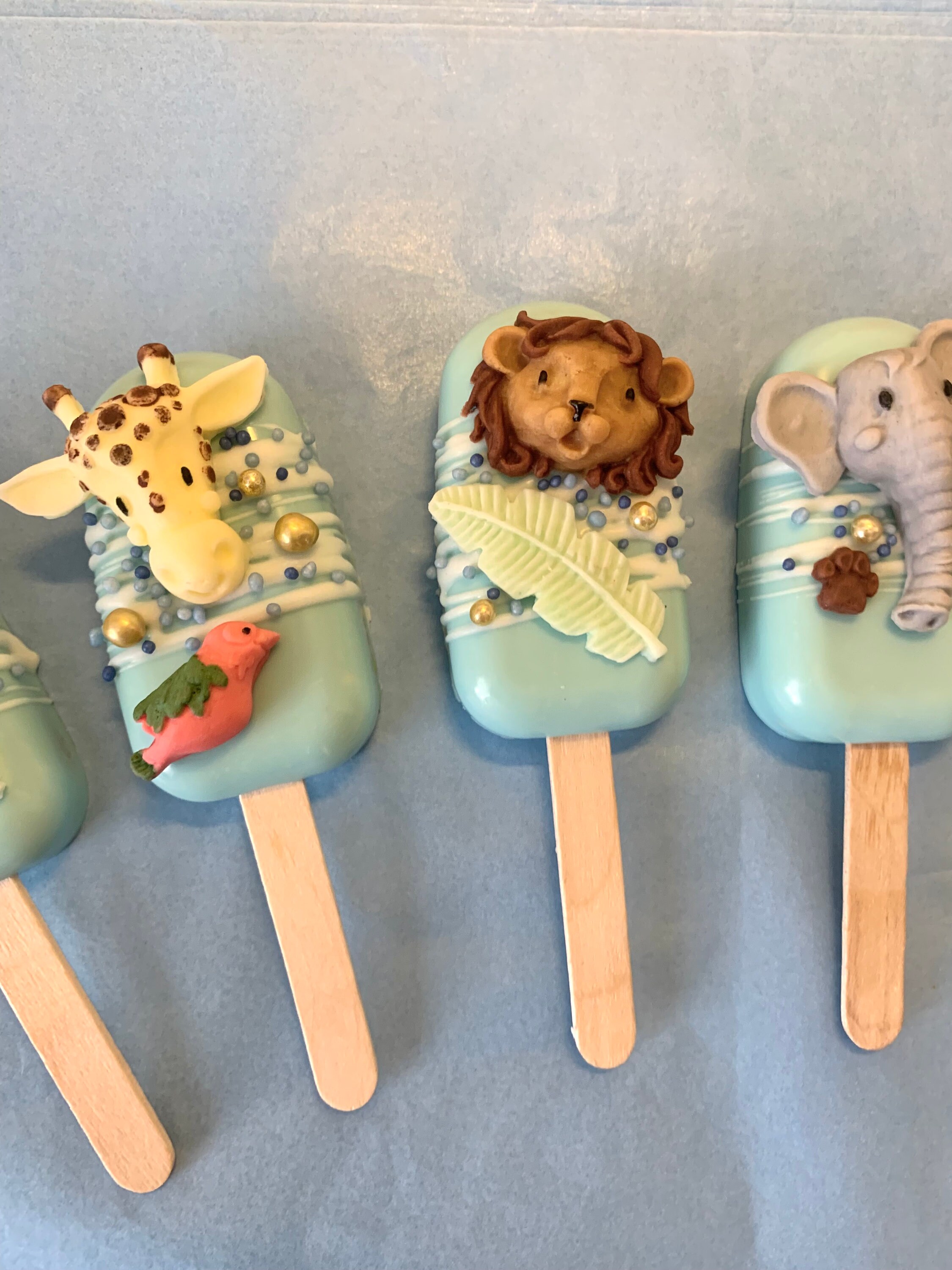 6 Safari Animals Cakesicles for Birthdays Christenings Etsy UK