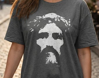 Face of Jesus Shroud Design T-Shirt | Christian Religious Tee