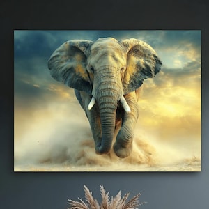 Majestic Elephant Canvas Art Print: Safari Home Decor