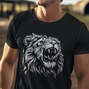 Majestic Lion Roar Shirt Fashion Gift For Boyfriend Gift For Husband Roaring Lion T-Shirt Gift For Him Unisex Lion T-Shirt Lion Lover Shirt