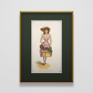 1890 &quot;Miss Connie Gilchrist&quot; Original Chromolithographic Theater Souvenir | Antique Victorian Burlesque Costume Fashion Print Wall Art Decor