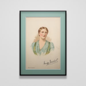 1890s "The Ironmaster" Original Chromolithographic Theater Souvenir | Antikes viktorianisches Frauen-Burleske-Kostüm Mode-Druck-Wand-Kunst-Dekor