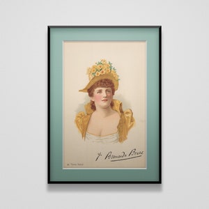 1890s &quot;Floria Tosca&quot; Original Chromolithographic Theater Souvenir | Antique Victorian Burlesque Opera Costume Fashion Print Wall Art Decor