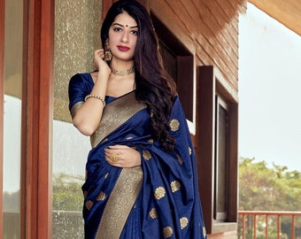 dark blue saree blouse