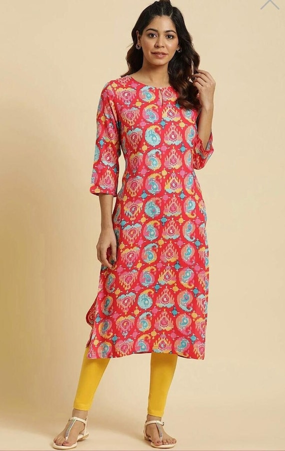 Tunic Dress Long Tunic Dress for Leggings Relaxed Fit Indian Kurta for  Women Kurti Dress for Women Indian Kurti Cotton Kurta 