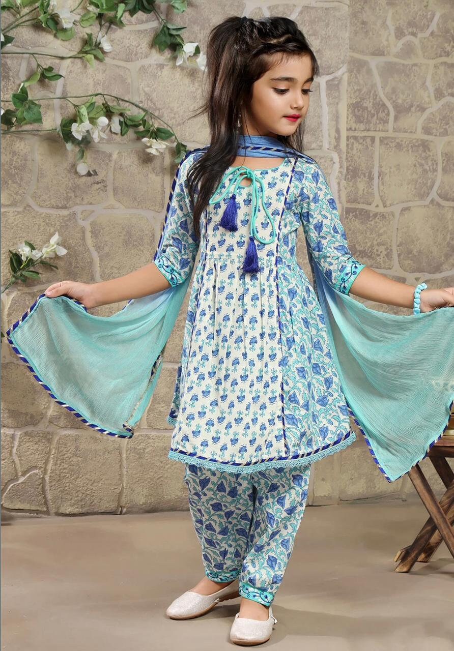 Blue suit hotsell white salwar