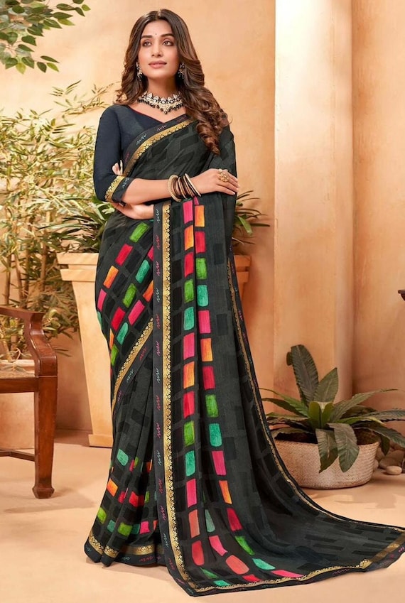 Printed saree daily clearance wear