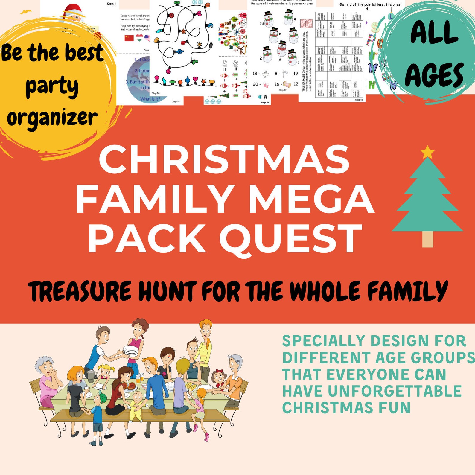 Christmas Family Treasure Hunt Printable Christmas Scavenger Etsy