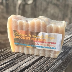 COCONUT MANGO Premium Homemade Soap Bar Tropical Island Aroma Paradise heavenly moisturizing clean fresh