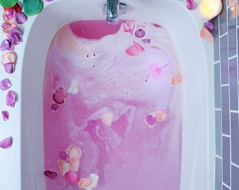 BATH BOMBS Large 5 oz Fizzy Bath Bombs | Handmade Tub Fizzies with Epsom Salt | Decorative Bath Bombs Ribbon Wrapped Gift | 65+ Scents