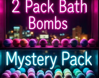 Set de regalo sorpresa de bombas de baño, 2 bombas de baño grandes de 142 g hechas a mano, paquete de autocuidado, regalo para ella, regalo de spa