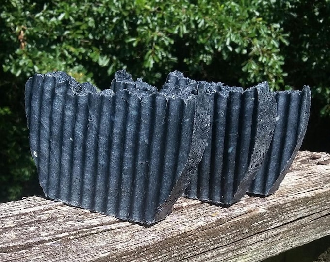 UNSCENTED ACTIVATED CHARCOAL Soap Bar, Handmade Hot Processed Soap, Fragrance Free Charcoal Bar, Premium Zero Scent Big Lather Soap