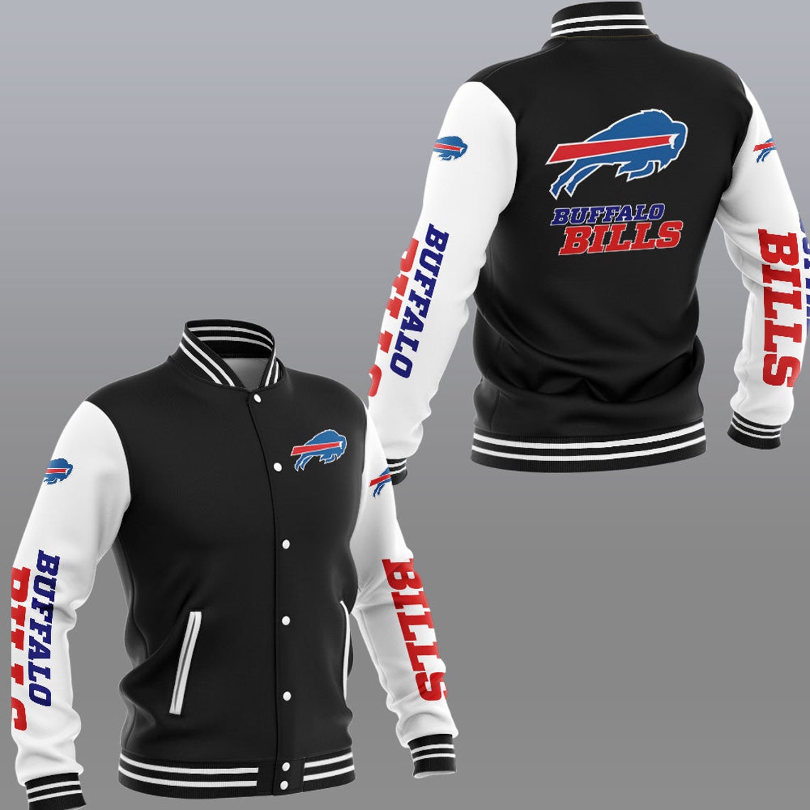 Buffalo Bills Baseball Jacket NFL Bills Nfl Logo Full Color | Etsy