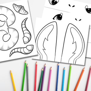 Dragon Puppet Patterns - Design Your Own - Color Your Own Dragon | Hand Puppet