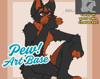 Furry Dog Art Base | DIY Character Design (PNG Download)