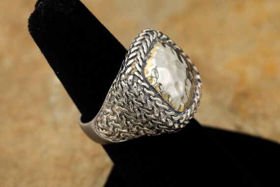 Solid Sterling Silver Woven Design Ring | Size 6.5 - image 3