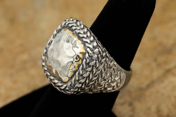 Solid Sterling Silver Woven Design Ring | Size 6.5 - image 2