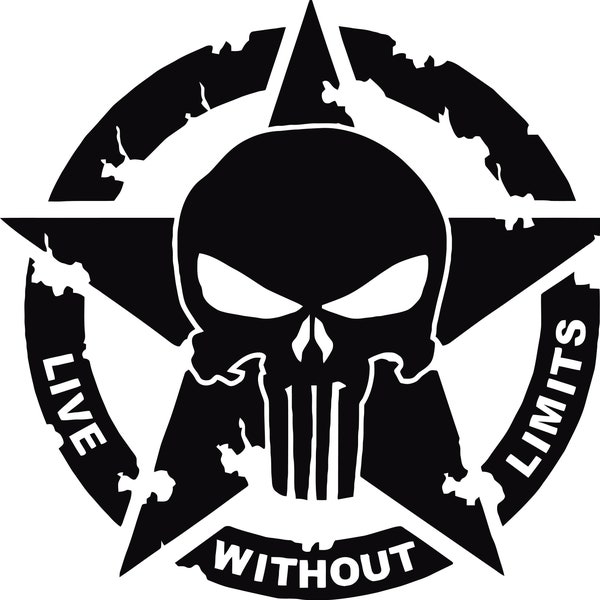 Punisher Skull Live Without Limits Svg, Png, Ai, Jpg, Eps