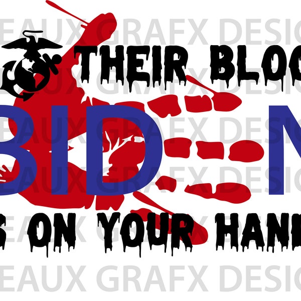 Bloody Biden - their blood is on your hands SVG | PNG | DXF - Cutting Files