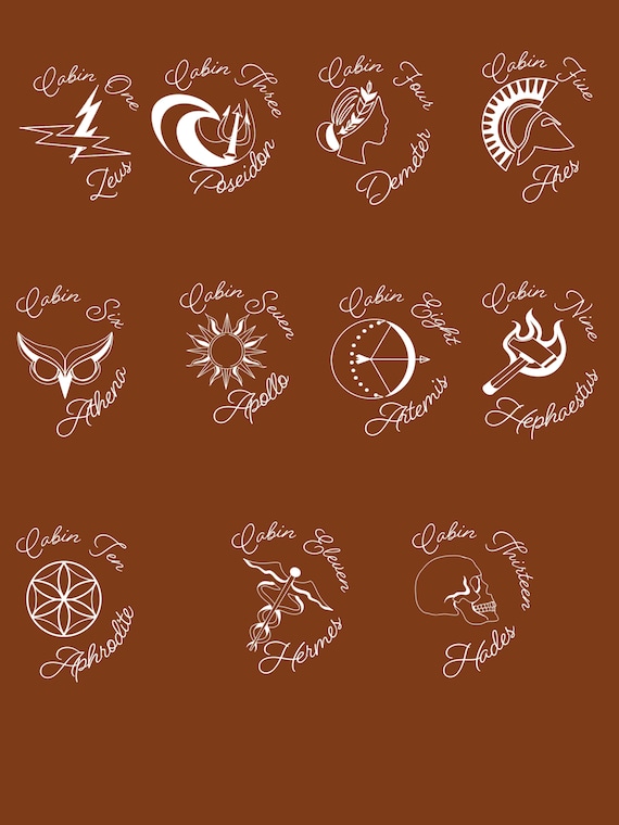 Camp Half-blood Parent Cabin Sticker Set Percy Jackson & the 