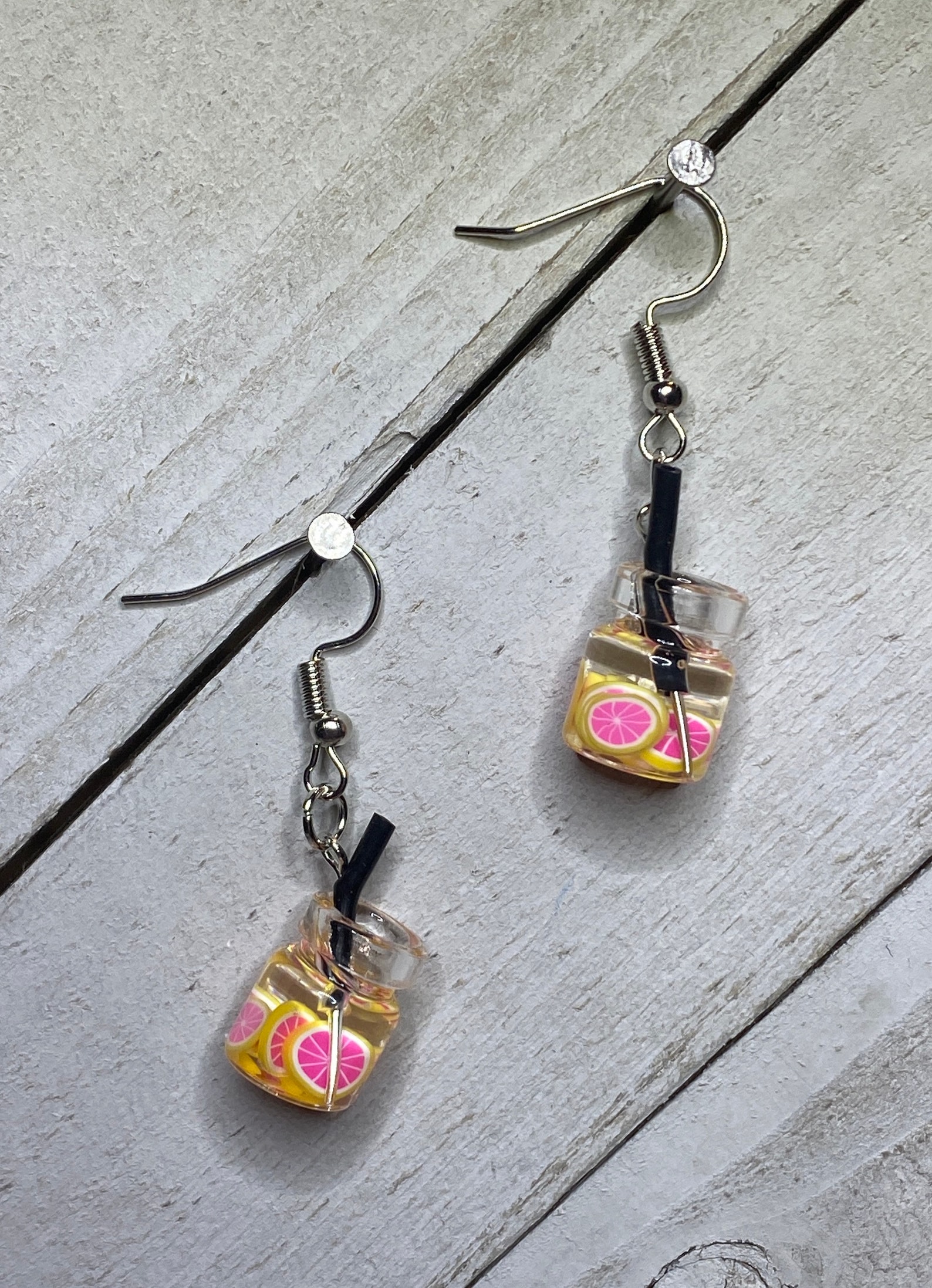 Lemonade drink earrings Etsy