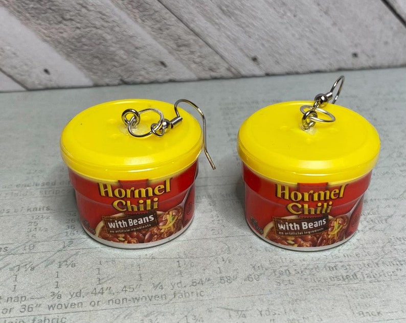 Mini Brands Hormel Chili earrings