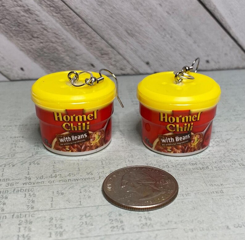 Mini Brands Hormel Chili earrings