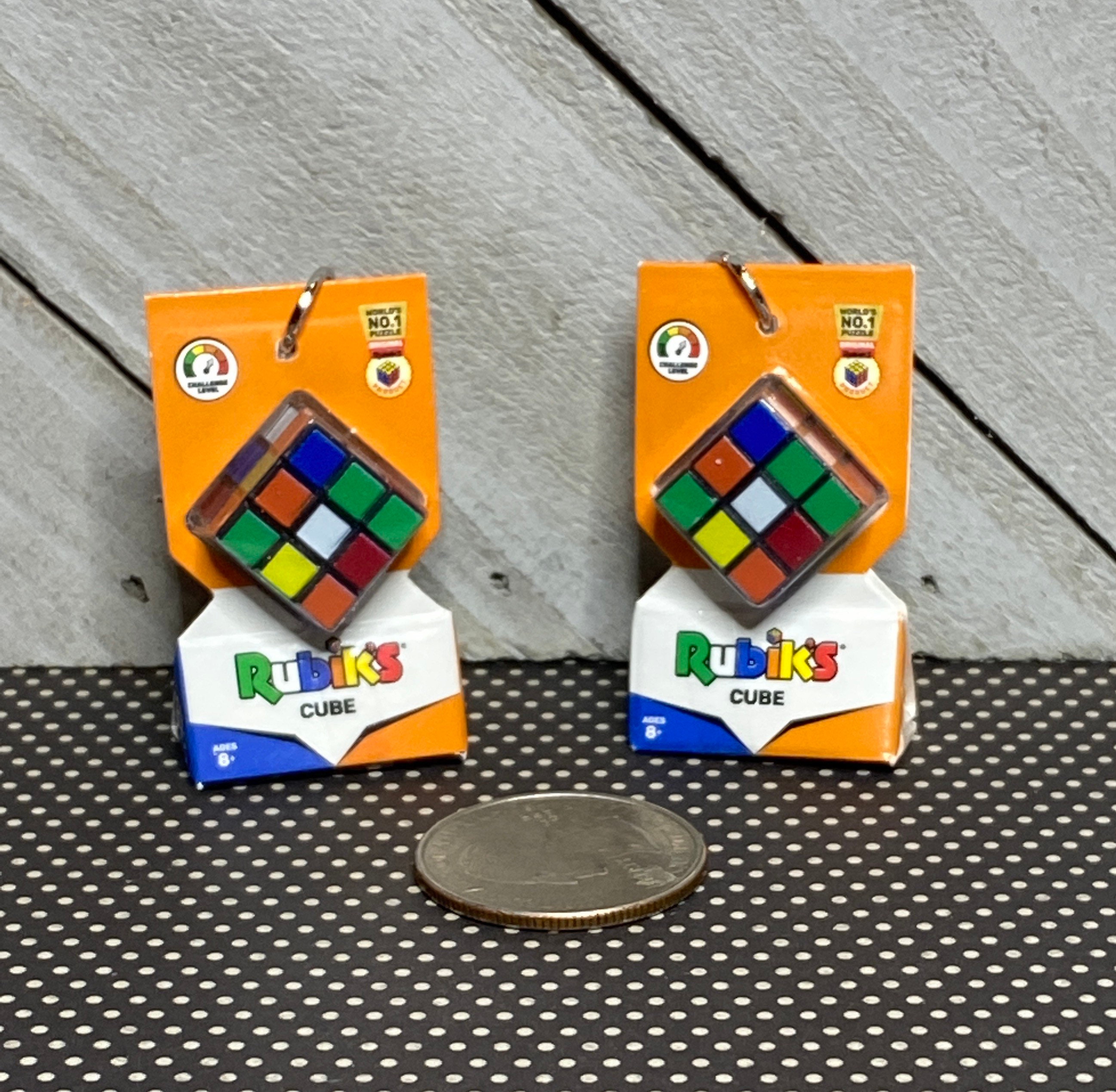 Mini Brands Rubiks Cube toy earrings Etsy