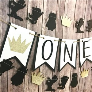 Where the Wild Things Are inspired One Banner, Highchair Banner.