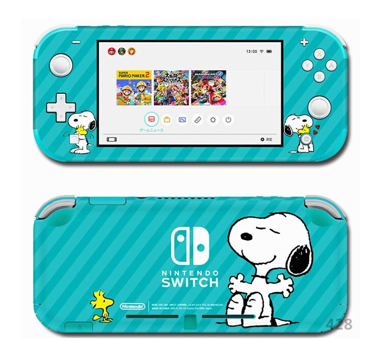 Switchライト イエロー スヌーピーのケース付き