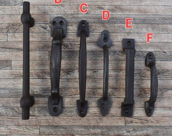 1x Vintage Style Solid Cast Iron Door Gate Drawer Cupboard Cabinet Pull Handles Knobs Handles Farm Barn House Kitchen Decor