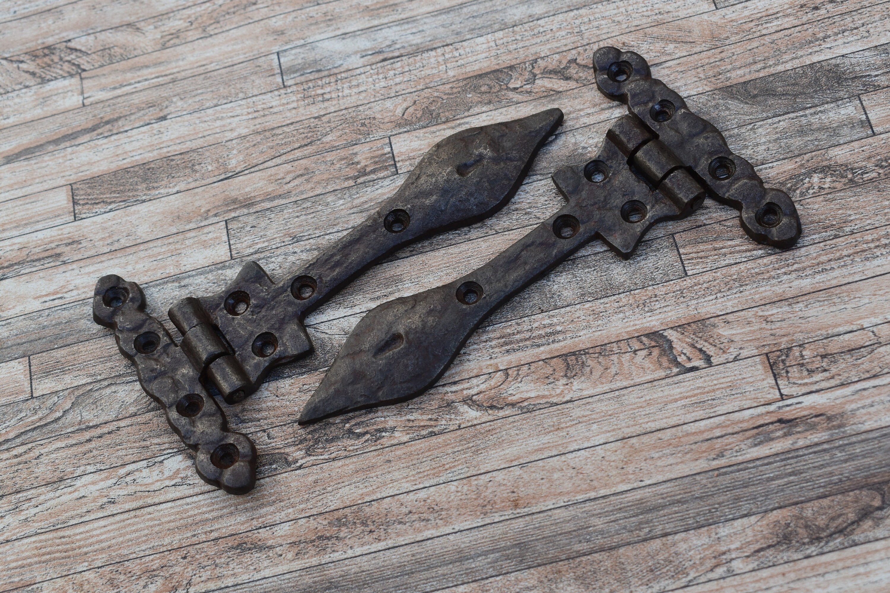 2pcs Vtg Cast Iron Gate Hinges Door Hinges Farm Barn Hinges Etsy