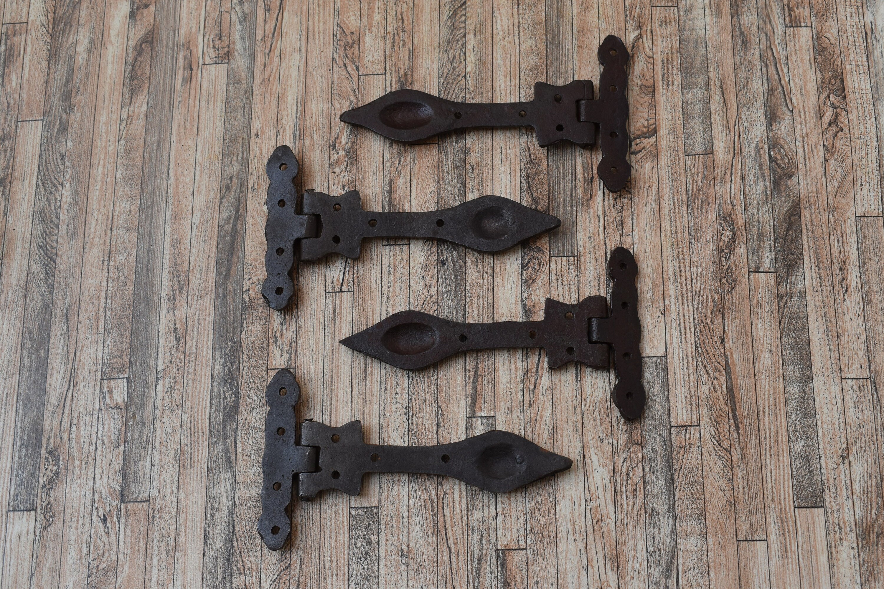 4pcs Vtg Cast Iron Gate Hinges Door Hinges Farm Barn Hinges Hardware ...