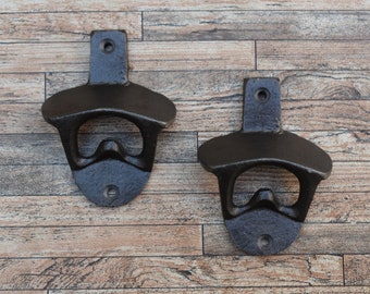 Vintage Style Cast Iron Wall Mount Bottle Opener 2pcs, Farm Barn house Decor