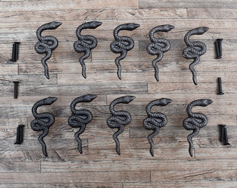 10 Pcs Vintage Cast Iron Snake Drawer Pulls, Farmhouse Kitchen Cabinet Knobs