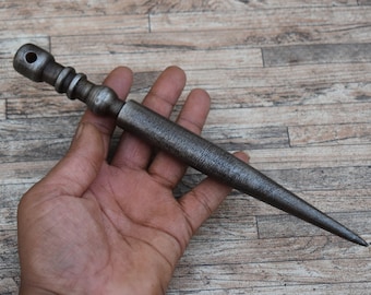 Punta de hierro para marlín hecha a mano, herramienta vintage para cuerda náutica, 23 cm