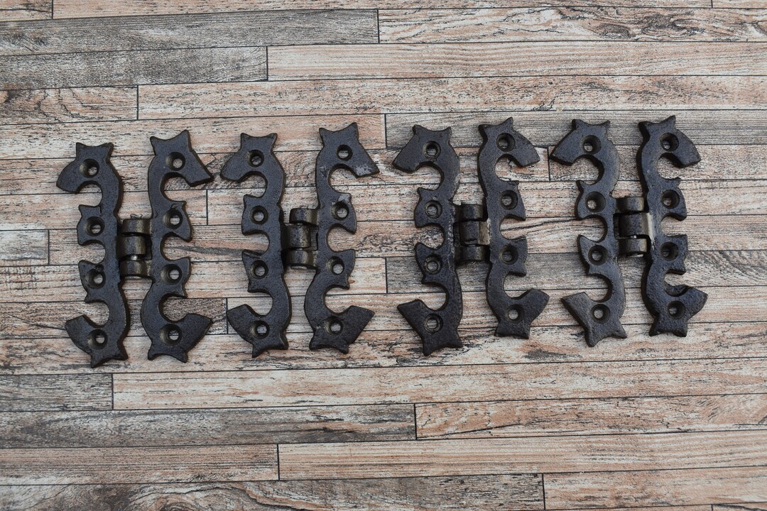 4pcs Vtg Cast Iron Gate Hinges Door Hinges Farm Barn Hinges Hardware ...