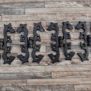4pcs Vtg Cast Iron Gate Hinges Door Hinges Farm Barn Hinges Hardware House Decorative Ornament 3.5&quot; inch
