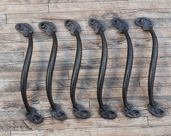 6 Vintage Style Cast Iron Kitchen Handle - Victorian Door Pull - Decorative Hardware for Restoration