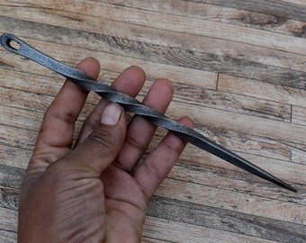 Vintage Handforged Damascus Steel Marlin Spike Rope Fid Tool, Nautical Decor