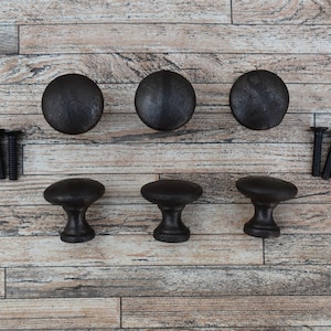 6x Vintage Style Cast Iron Round Head Drawer Cupboard Door Gate Pulls Knobs Handles Wooden Furniture Hardware Tools Farm Barn House Decor