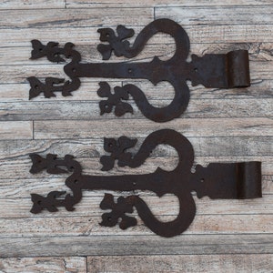 XFORT 390 Mm Nero Antico Fleur De LYS Cerniera Di Lavoro, Cerniere - Foto 4