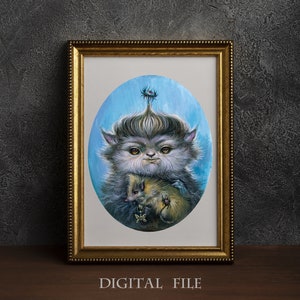 Whimsical Monster Art Print: Vintage Nursery Decor (Digital Download)