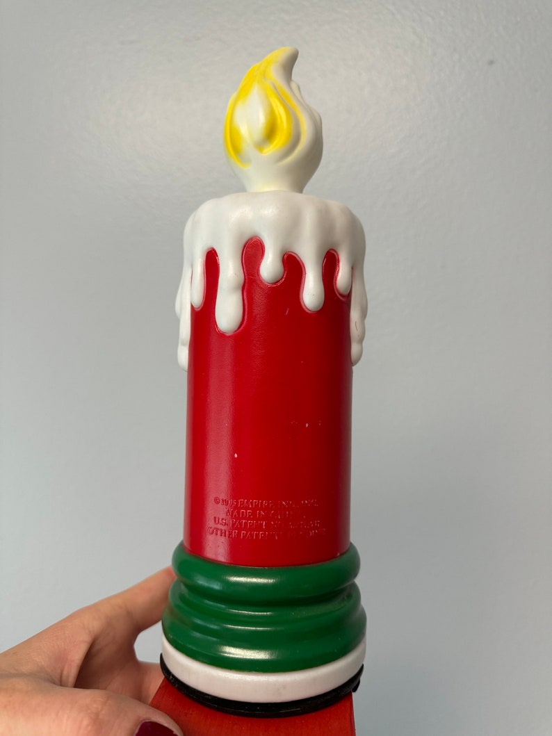 NOEL Candle Blow Mold, Tabletop Blow Mold With Stand, Vintage Blow Mold