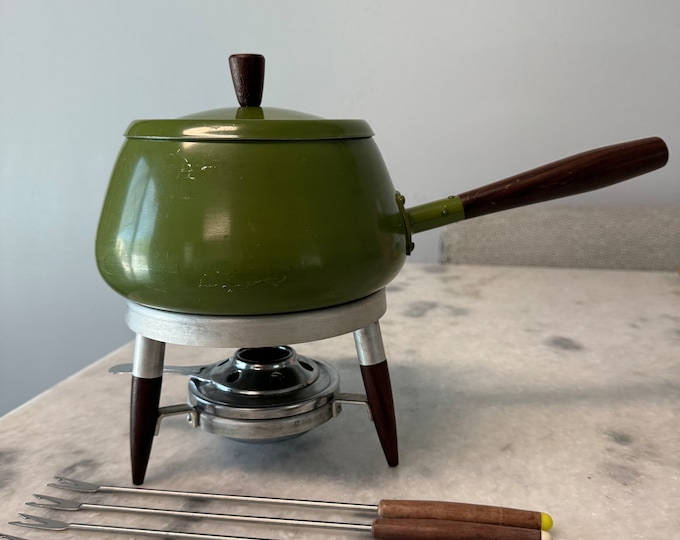 Vintage Avocado Green Japan Fondue Set, Fondue Set