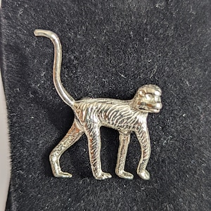 Sterling Silver monkey brooch