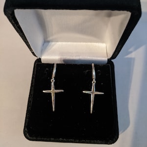 Sterling Silver Dangling Cross earrings