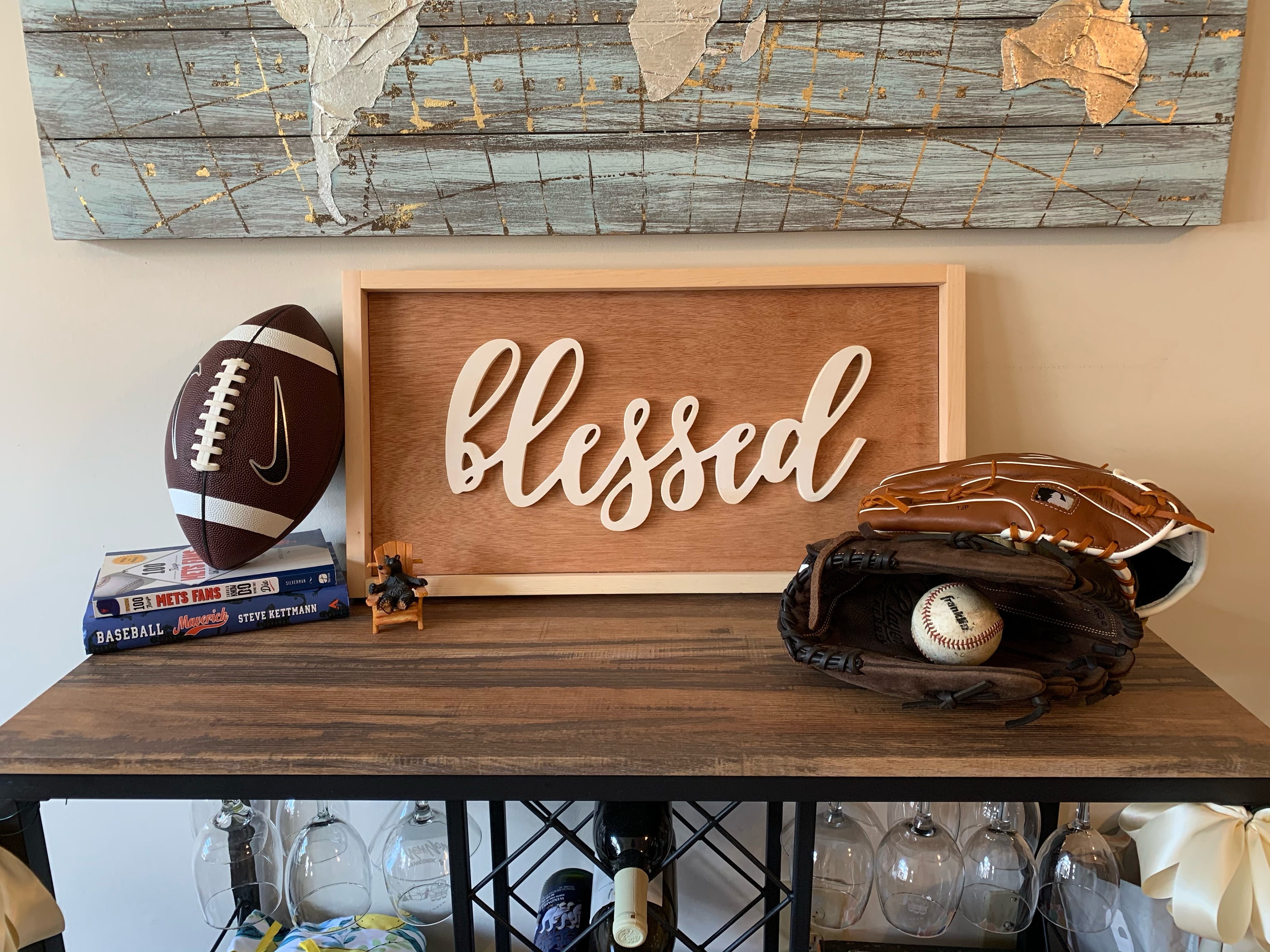 Blessed Home Decor, Wall Hanging Sign, Family Art, Rustic Home Decor ...