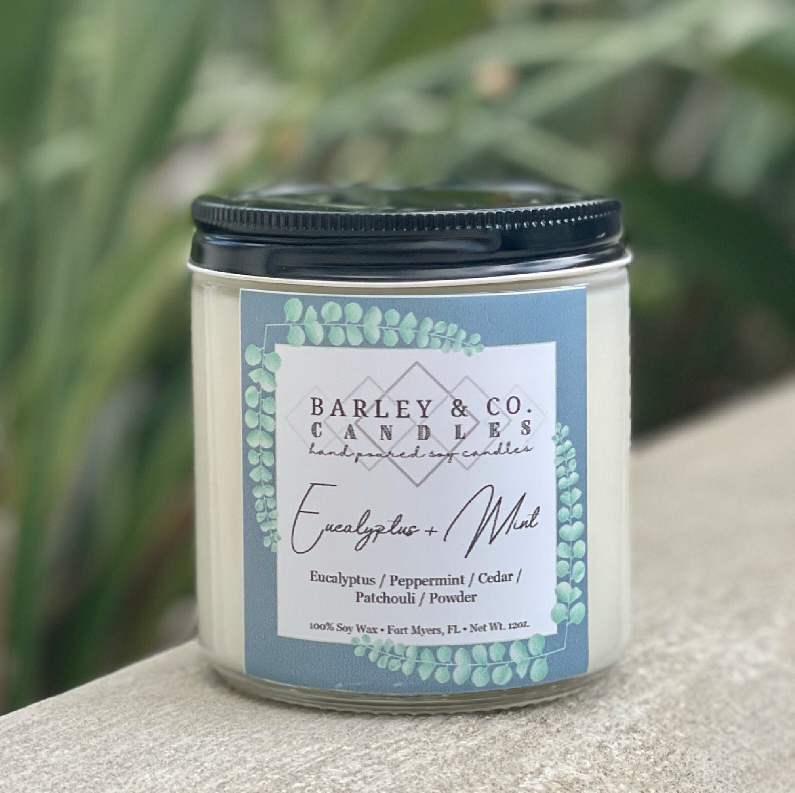 Eucalyptus Mint Soy Candle 12oz Etsy